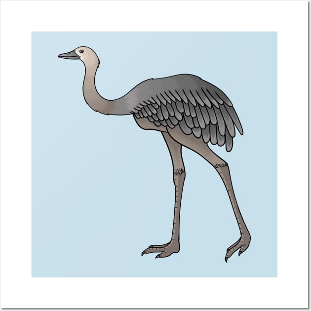 Greater rhea bird cartoon illustration Wall Art by Cartoons of fun